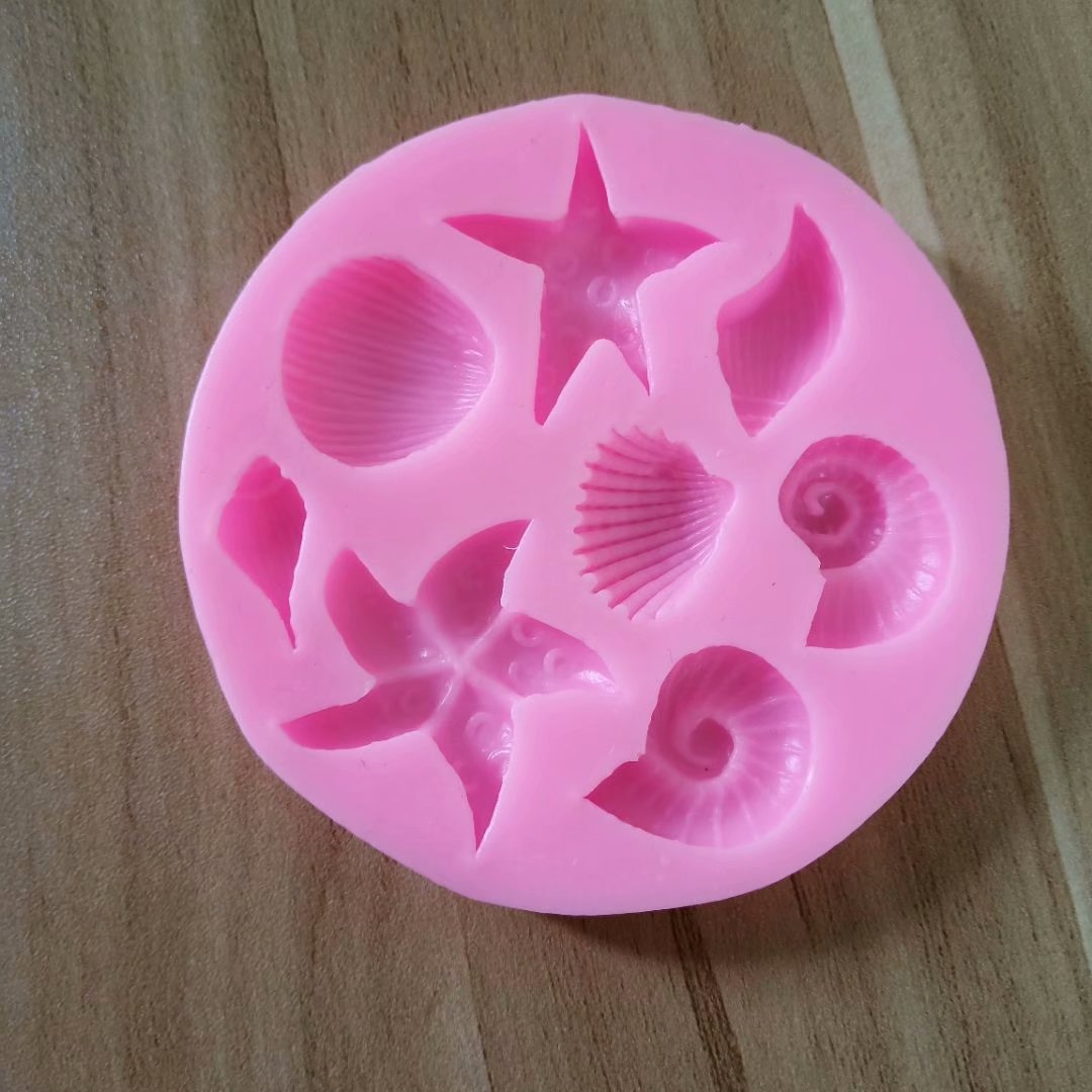 Wholesale Ocean Series Seashell Conch Coral Silicone Cake Decoration