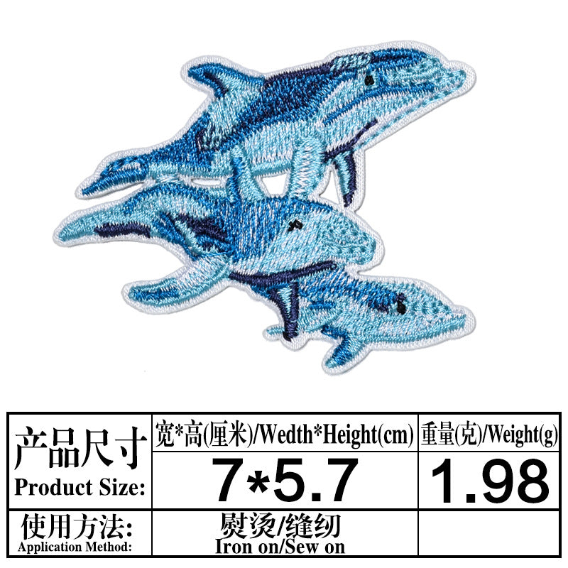 Wholesale Boutique Ocean Animal Cloth Patches 25 Cute Cartoon Embroidered Appliques For Clothing Repair Trendy DIY Badges
