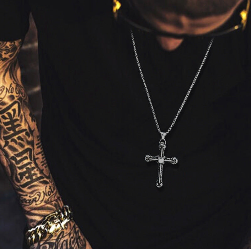 Wholesale Stainless Steel Lion Pillar Bullet Necklace for Men