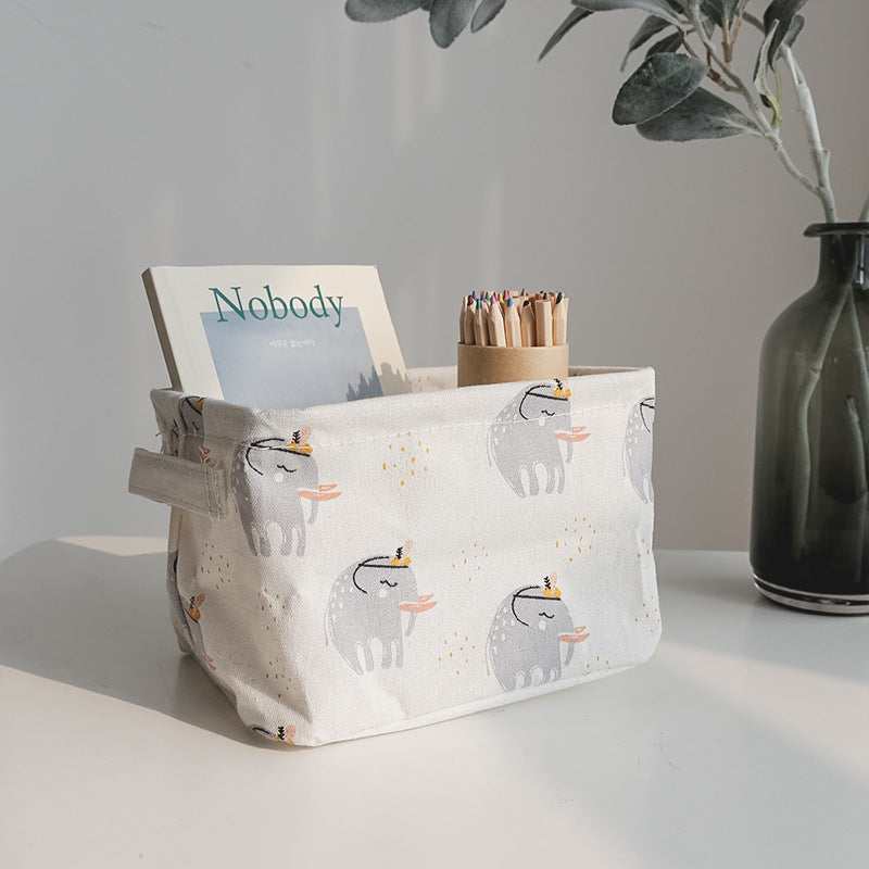Wholesale Cotton Printed Desktop Storage Box