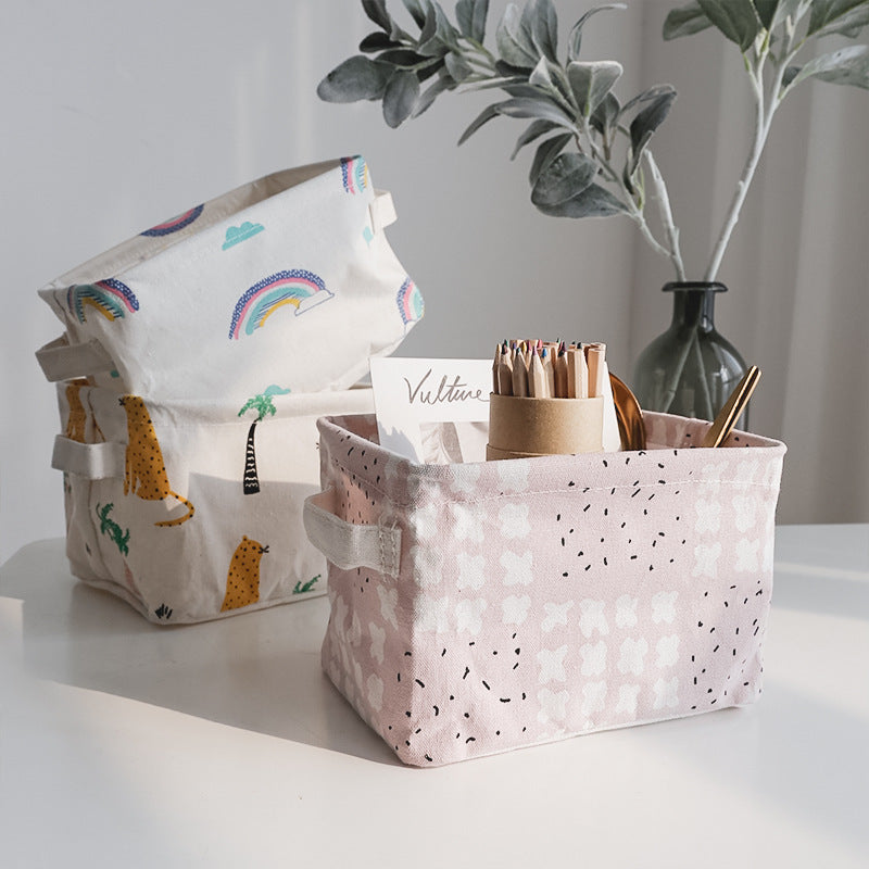 Wholesale Cotton Printed Desktop Storage Box