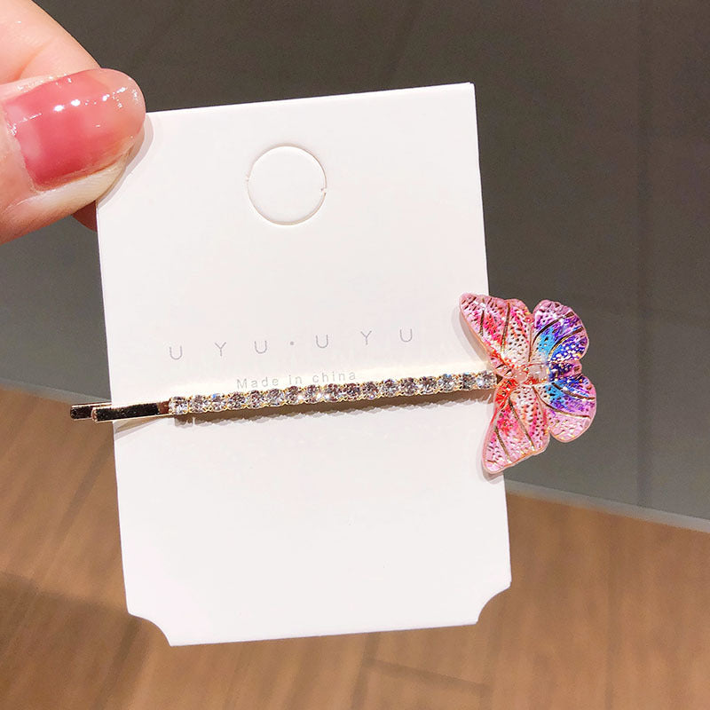 Wholesale Oil Dripping Butterfly Metal Hair Clip