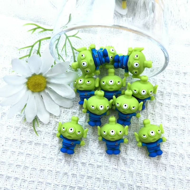 Wholesale10pcs 3D Silicone Cute Cartoon Beads