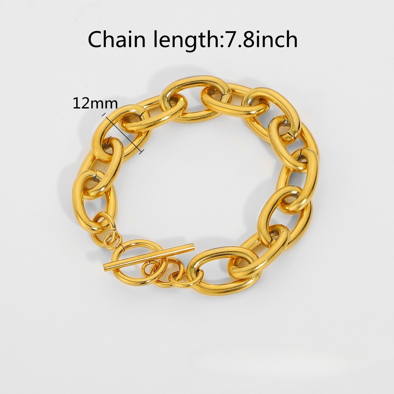 Wholesale Flat Snake Bone Chain Stacked 18K Gold Plated Stainless Steel Bracelet
