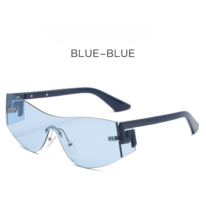 Wholesale Frameless One-piece Y2K PC Sunglasses