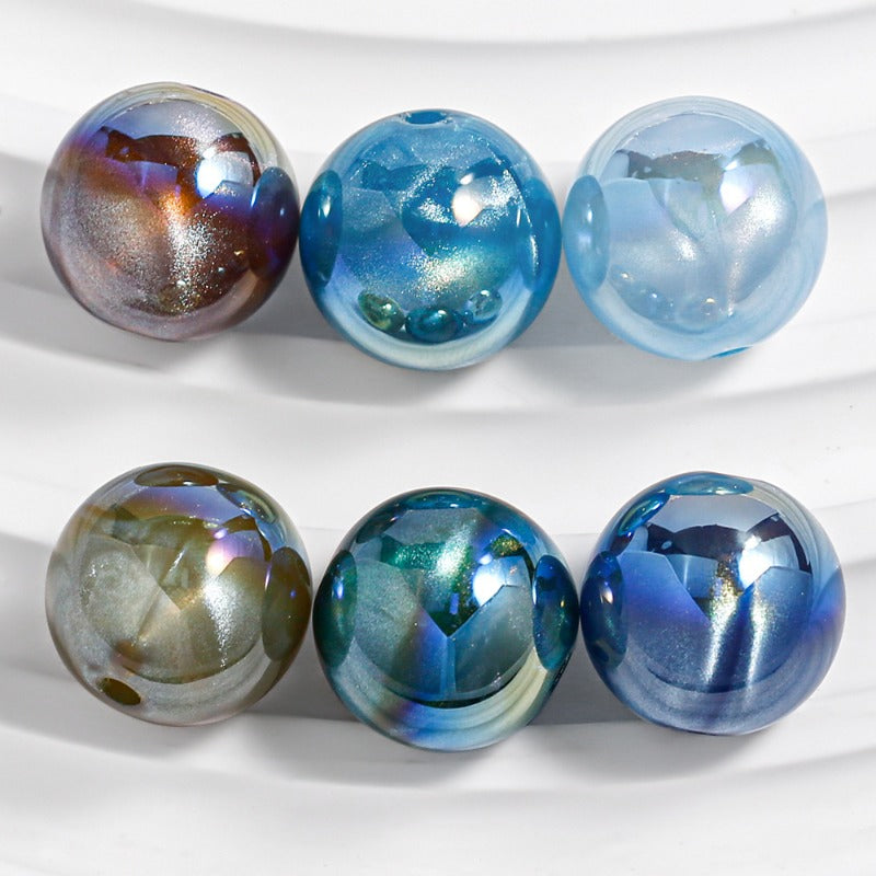 Wholesale 30pcs/1pack Meteor Straight Hole Cloud Flash DIY Beads