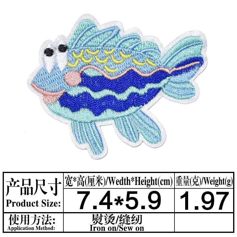 Wholesale Boutique Ocean Animal Cloth Patches 25 Cute Cartoon Embroidered Appliques For Clothing Repair Trendy DIY Badges