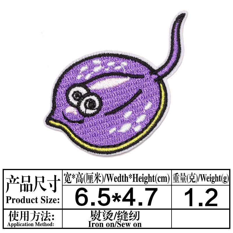 Wholesale Boutique Ocean Animal Cloth Patches 25 Cute Cartoon Embroidered Appliques For Clothing Repair Trendy DIY Badges
