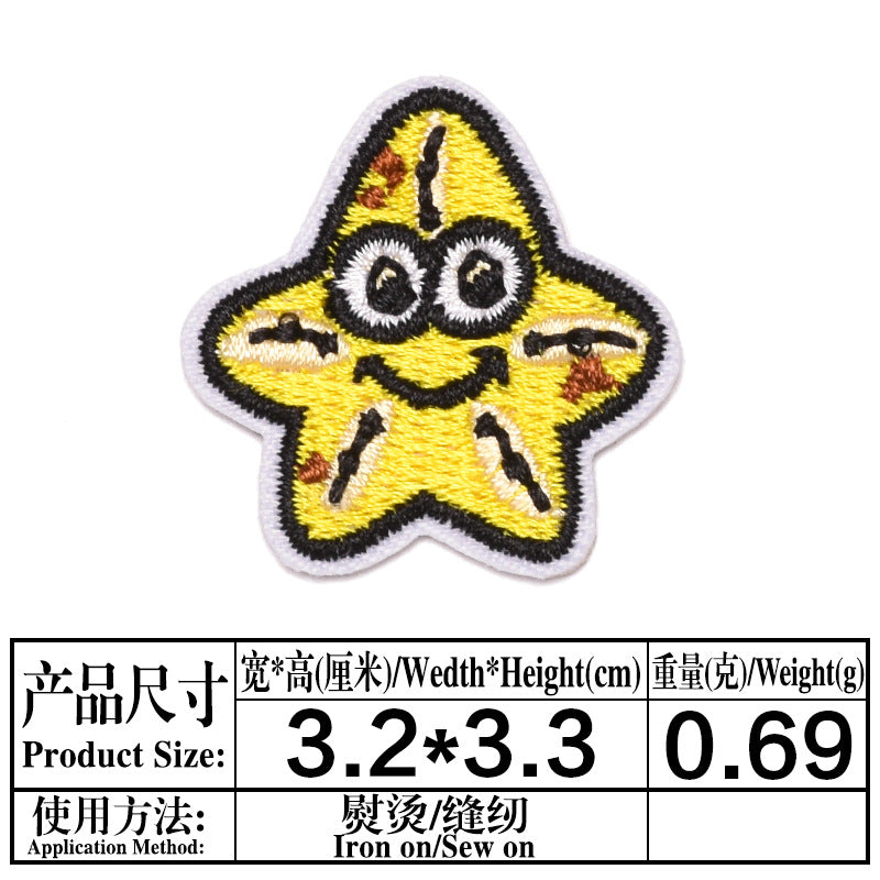Wholesale Boutique Ocean Animal Cloth Patches 25 Cute Cartoon Embroidered Appliques For Clothing Repair Trendy DIY Badges