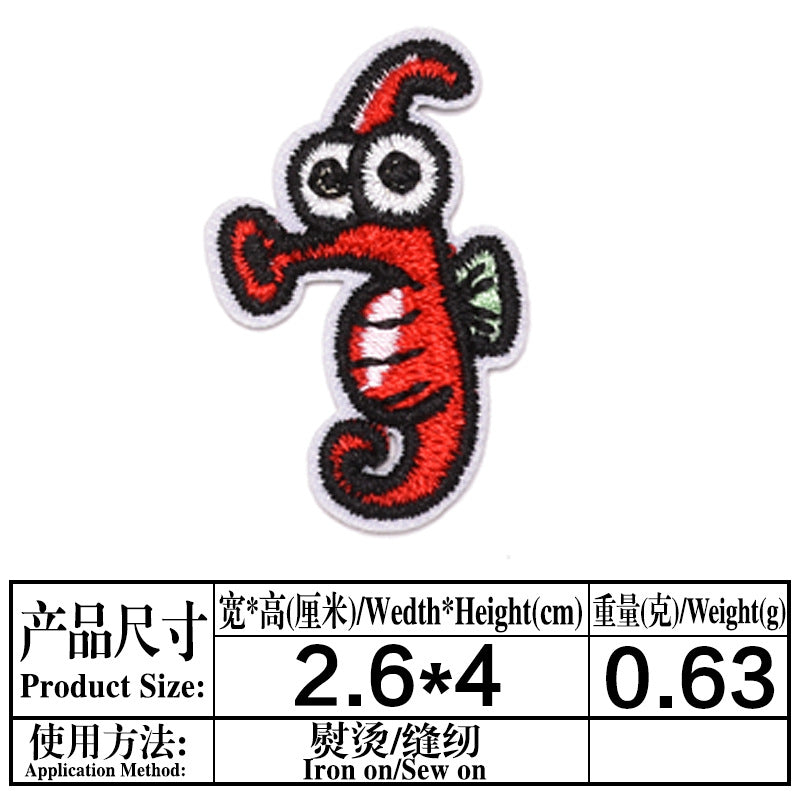 Wholesale Boutique Ocean Animal Cloth Patches 25 Cute Cartoon Embroidered Appliques For Clothing Repair Trendy DIY Badges