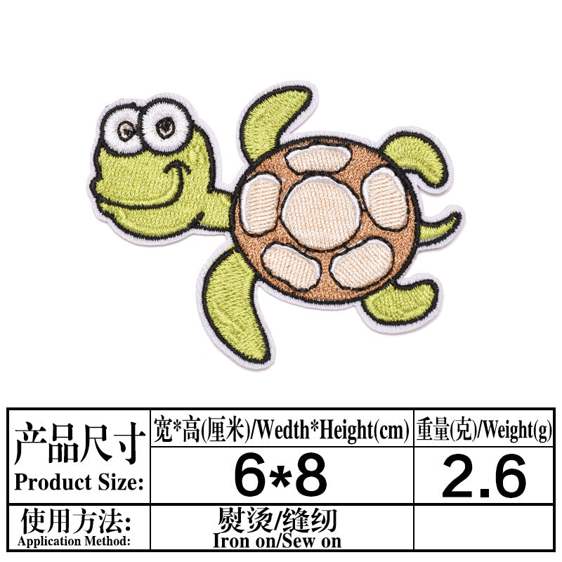 Wholesale Boutique Ocean Animal Cloth Patches 25 Cute Cartoon Embroidered Appliques For Clothing Repair Trendy DIY Badges