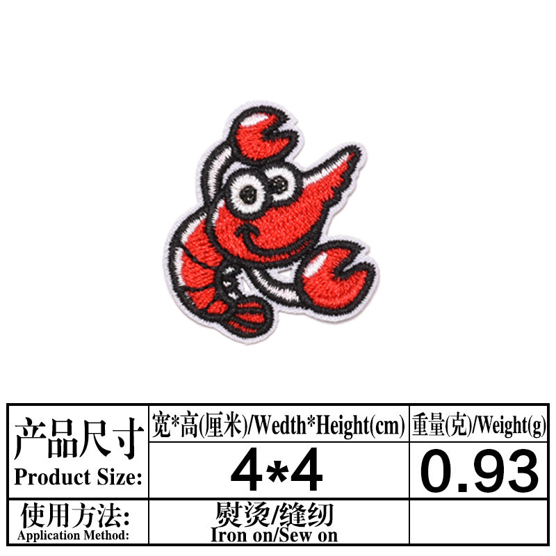 Wholesale Boutique Ocean Animal Cloth Patches 25 Cute Cartoon Embroidered Appliques For Clothing Repair Trendy DIY Badges