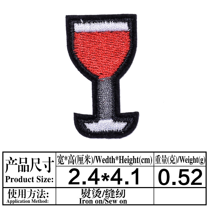 Wholesale Boutique Cartoon Fruit Embroidery Patches Felt Cloth Sew On DIY Clothing Decor Repair Accessory