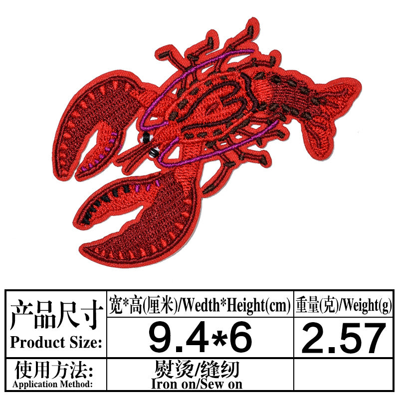 Wholesale Trendy Felt Embroidery Patches Underwater Sea Life Shrimp Turtle Conch Applique For Clothing Towel DIY Sew On Accessory