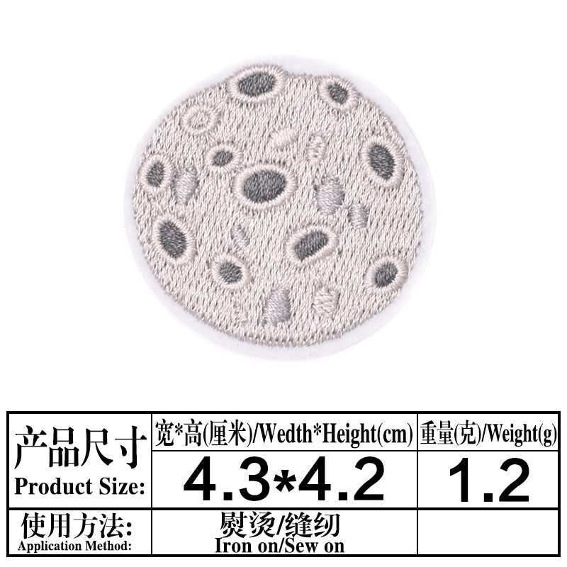 Wholesale Space Planet Embroidery Patch Astronaut Rocket Felt Applique Adhesive Backing For Party Home Decor
