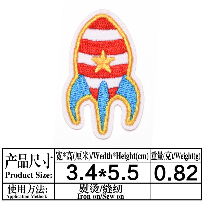 Wholesale Space Planet Embroidery Patch Astronaut Rocket Felt Applique Adhesive Backing For Party Home Decor