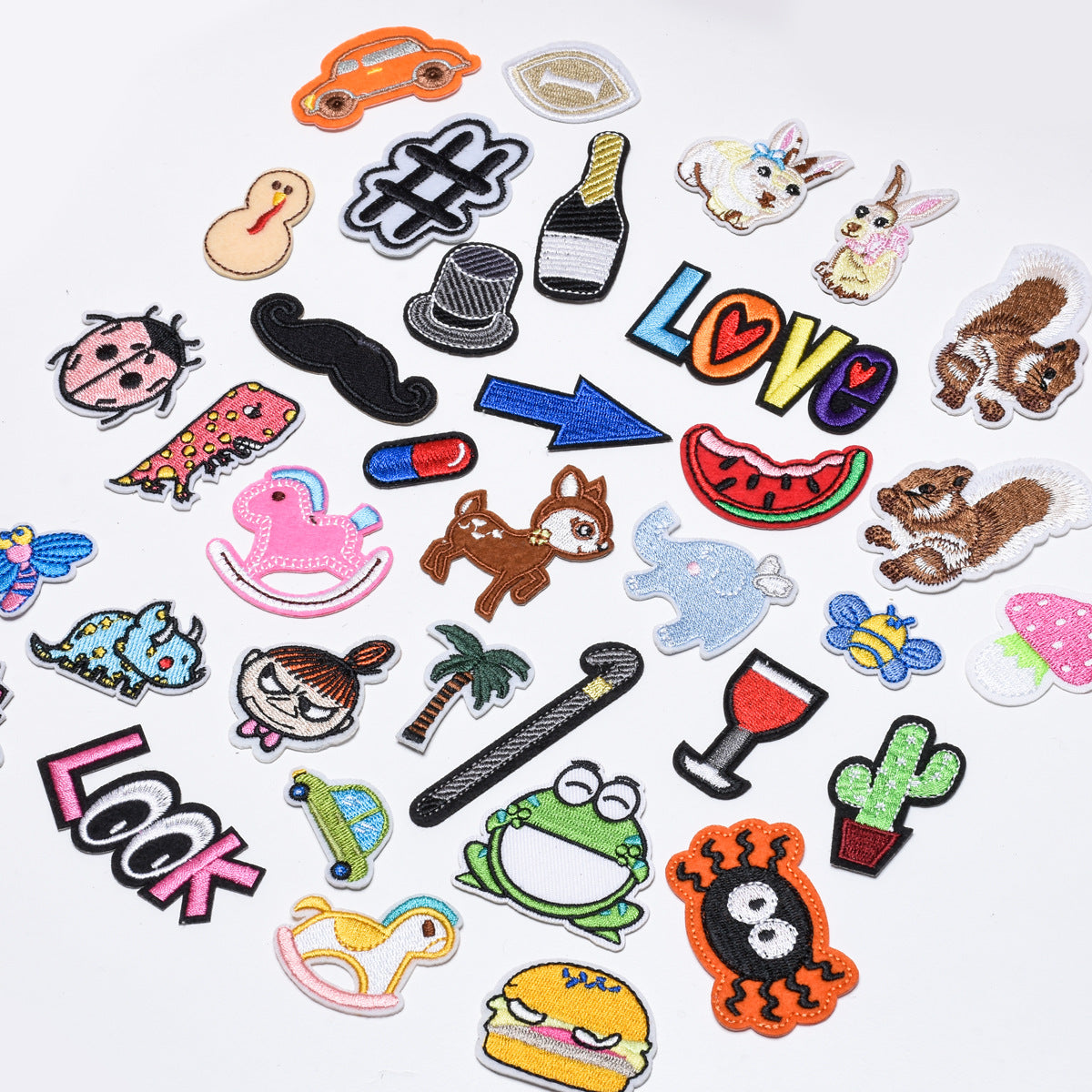 Wholesale Boutique Cartoon Fruit Embroidery Patches Felt Cloth Sew On DIY Clothing Decor Repair Accessory