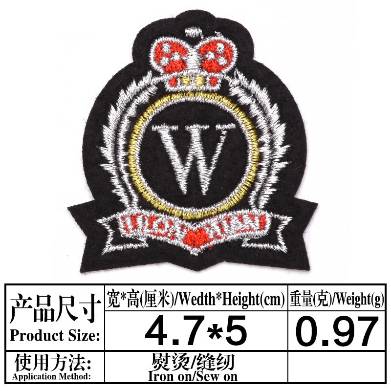 Wholesale Boutique Cartoon Crown Gold Line Cloth Patch DIY Sew On Iron On Badge For Clothing Accessory Resale