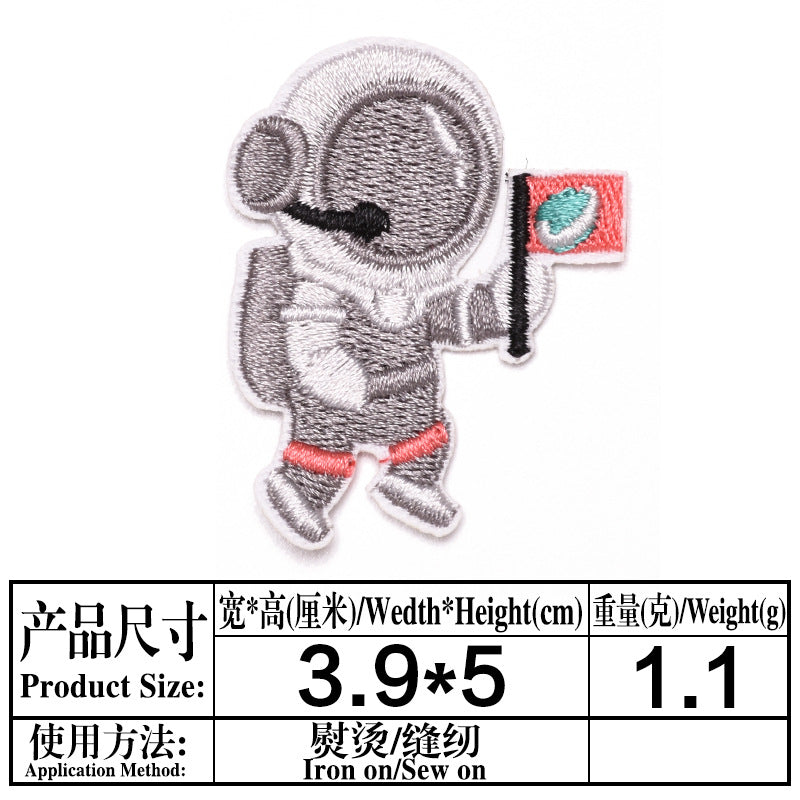 Wholesale Space Planet Embroidery Patch Astronaut Rocket Felt Applique Adhesive Backing For Party Home Decor