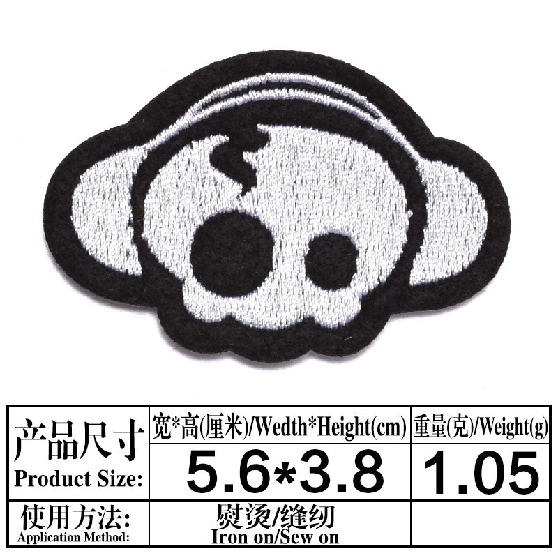 Wholesale Skull Embroidered Patch Set 9 Pcs Fashion Decorative Badge For ets Hats Shoes Casual DIY Accessory