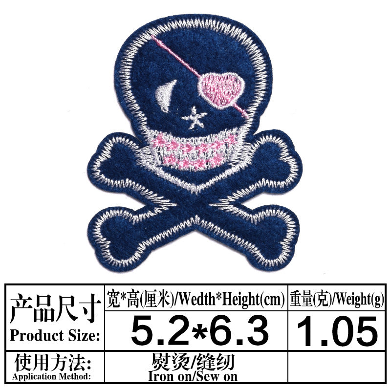 Wholesale Skull Embroidered Patch Set 9 Pcs Fashion Decorative Badge For ets Hats Shoes Casual DIY Accessory