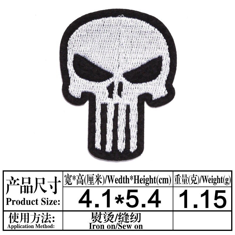 Wholesale Skull Embroidered Patch Set 9 Pcs Fashion Decorative Badge For ets Hats Shoes Casual DIY Accessory