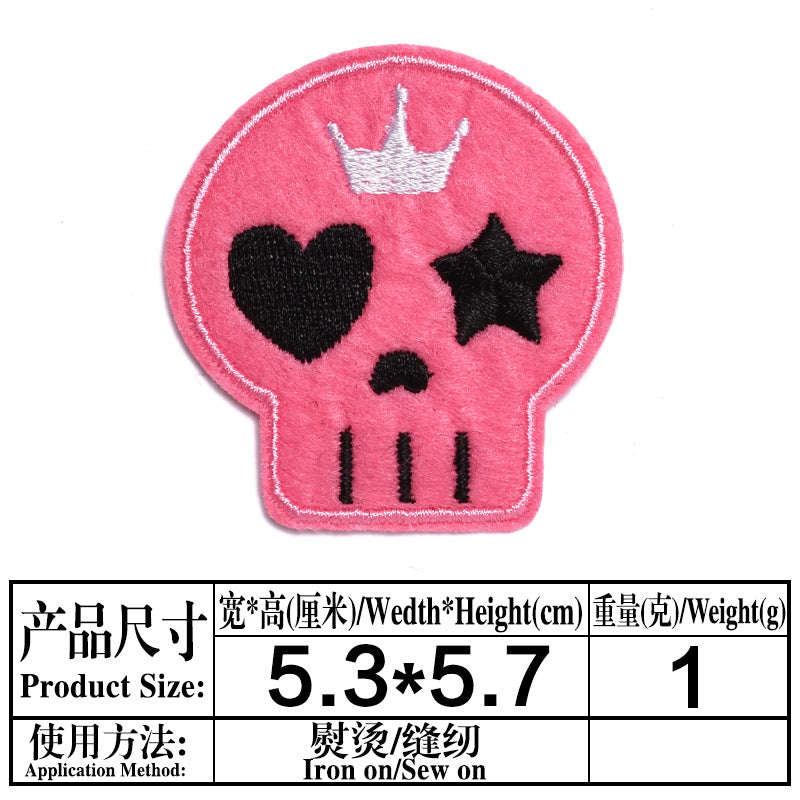 Wholesale Skull Embroidered Patch Set 9 Pcs Fashion Decorative Badge For ets Hats Shoes Casual DIY Accessory