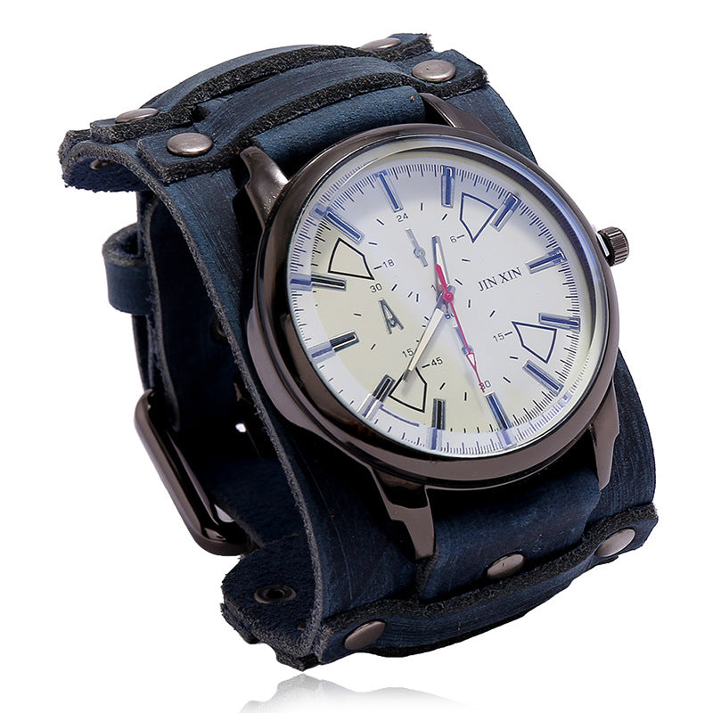 Wholesale Cowhide Adjustable Men's Leather Bracelet Watches