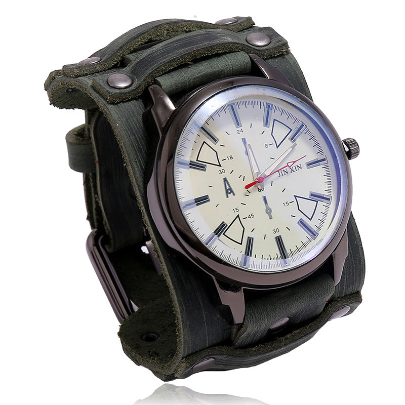 Wholesale Cowhide Adjustable Men's Leather Bracelet Watches