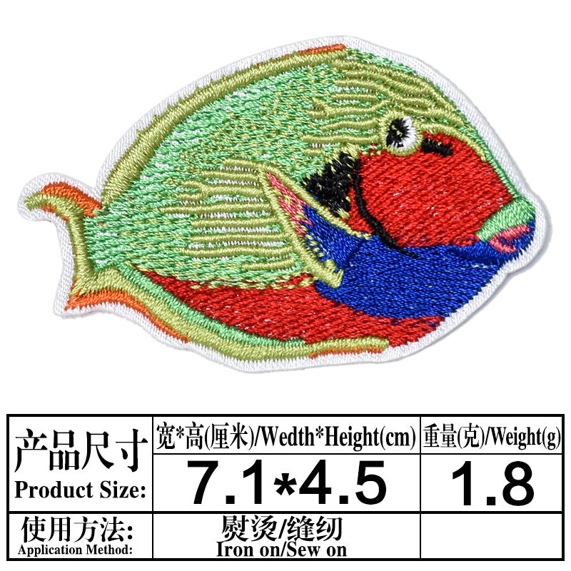 Wholesale Trendy Felt Embroidery Patches Underwater Sea Life Shrimp Turtle Conch Applique For Clothing Towel DIY Sew On Accessory