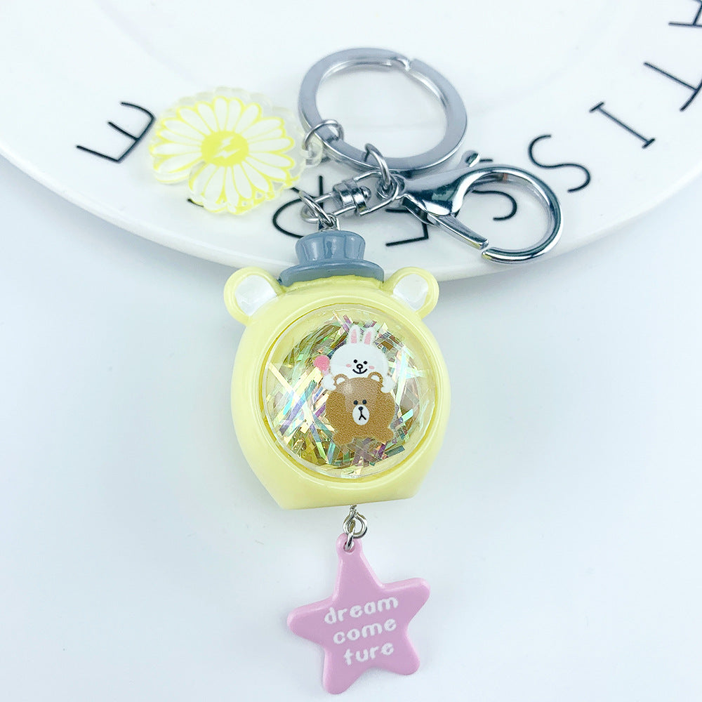 Wholesale Glowing Flashing Light Bear Acrylic Keychain