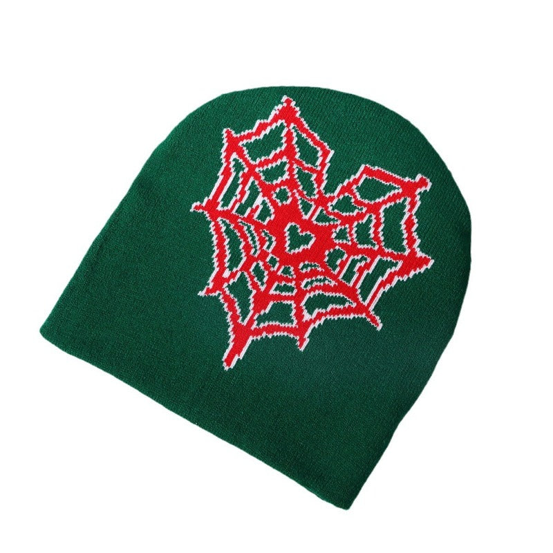 Wholesale Personality Trend Spider Web Pattern Jacquard Needle Warm Breathable Street Style Beanie