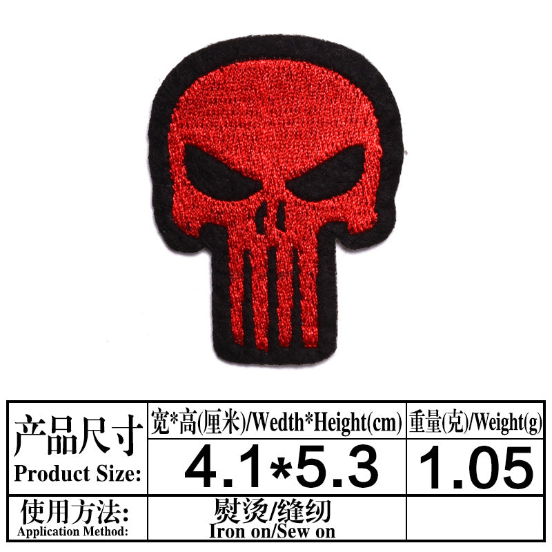 Wholesale Skull Embroidered Patch Set 9 Pcs Fashion Decorative Badge For ets Hats Shoes Casual DIY Accessory