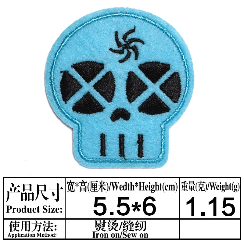 Wholesale Skull Embroidered Patch Set 9 Pcs Fashion Decorative Badge For ets Hats Shoes Casual DIY Accessory
