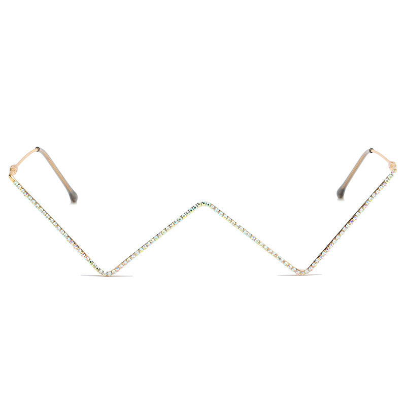 Wholesale Personalized Metal Diamond Studded PC Glasses