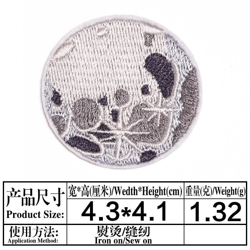 Wholesale Space Planet Embroidery Patch Astronaut Rocket Felt Applique Adhesive Backing For Party Home Decor