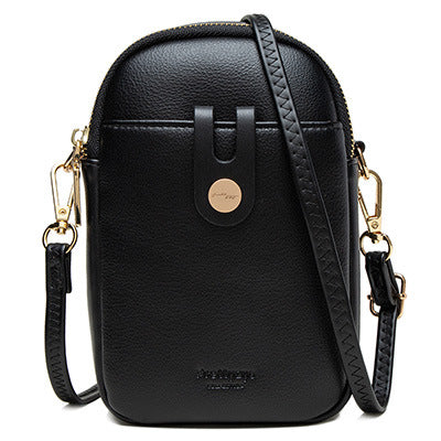 Wholesale PU Embroidered Vertical Zipper Single Shoulder Crossbody Bag