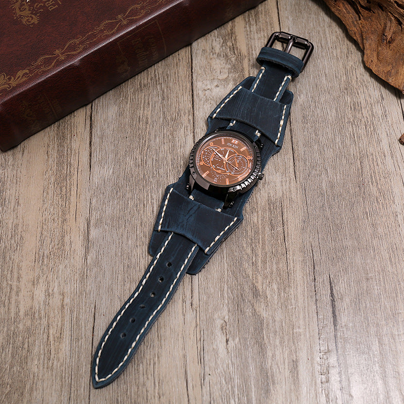 Wholesale Vintage Men's Cowhide Wide Leather Bracelet Watches