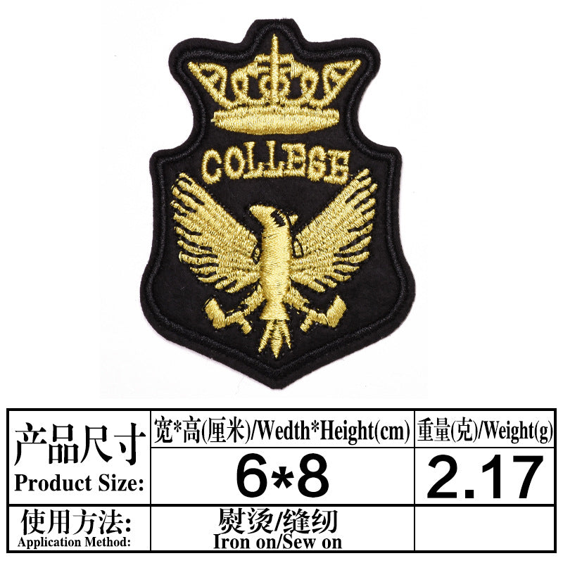 Wholesale Boutique Cartoon Crown Gold Line Cloth Patch DIY Sew On Iron On Badge For Clothing Accessory Resale