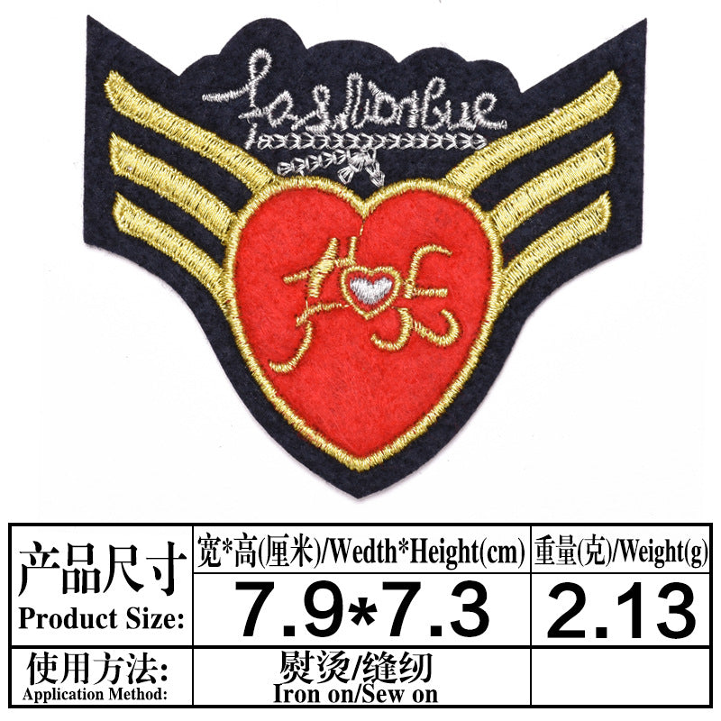 Wholesale Boutique Cartoon Crown Gold Line Cloth Patch DIY Sew On Iron On Badge For Clothing Accessory Resale