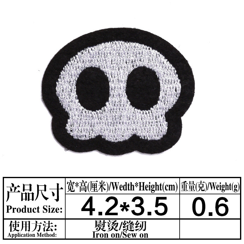 Wholesale Skull Embroidered Patch Set 9 Pcs Fashion Decorative Badge For ets Hats Shoes Casual DIY Accessory