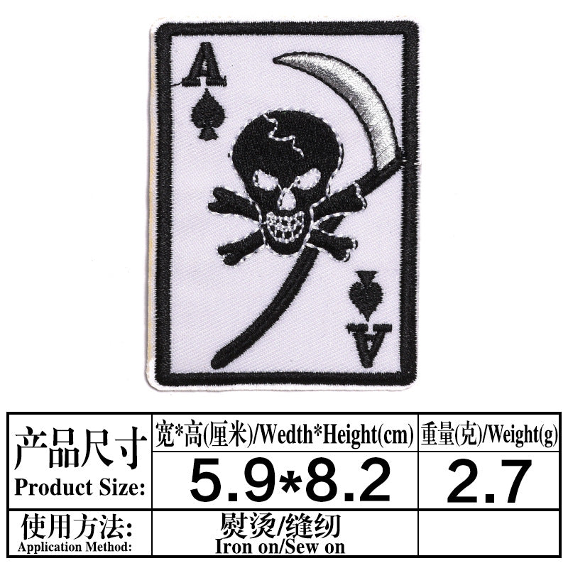 Wholesale Skull Pattern Embroidered Patch Set 9 Pieces Cloth Badges For Clothing Decoration DIY Craft Everyday Use