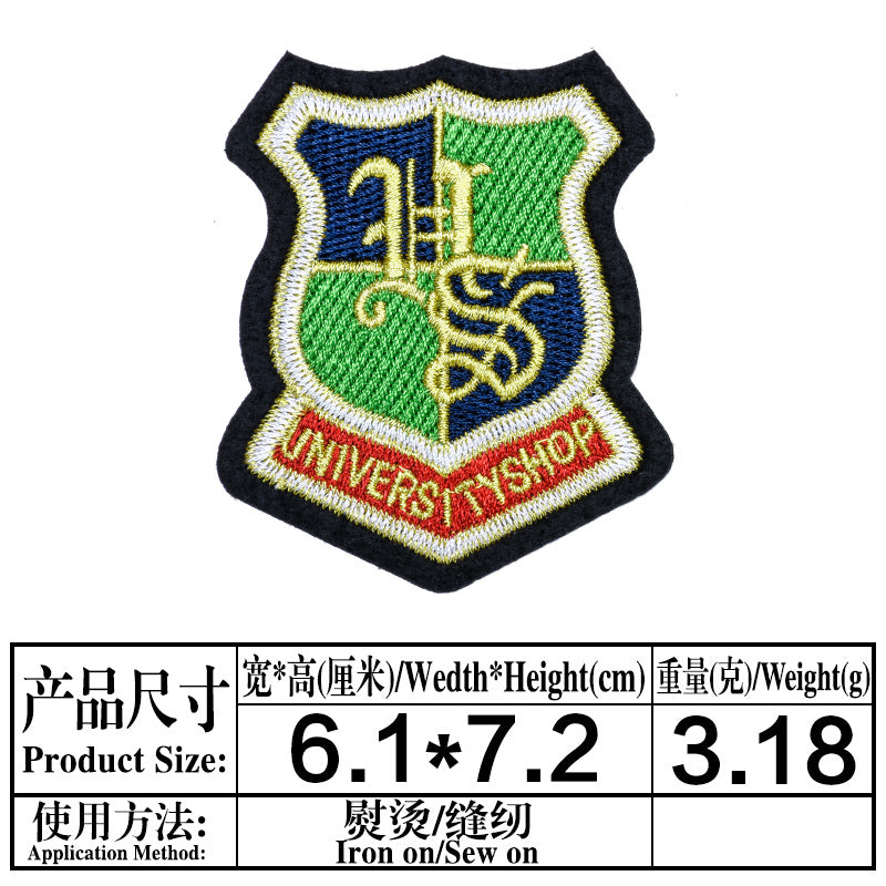 Wholesale College Style Embroidered Patches DIY Iron On Sew On Clothing Badges Chic Accessory