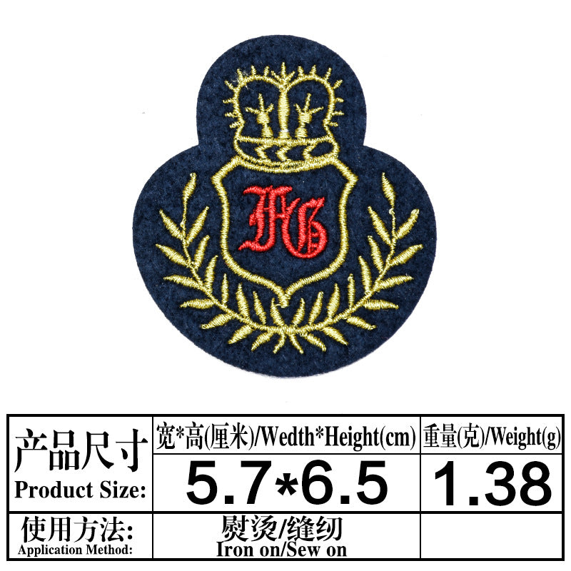 Wholesale College Style Embroidered Patches DIY Iron On Sew On Clothing Badges Chic Accessory