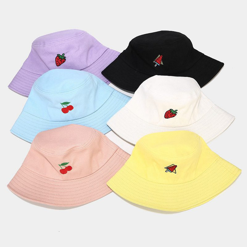 Wholesale Cotton Fruit Pattern Embroidery Bucket Hat