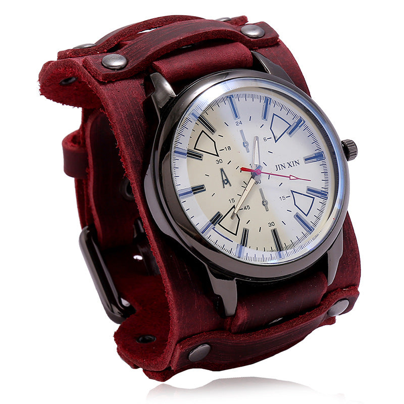 Wholesale Cowhide Adjustable Men's Leather Bracelet Watches
