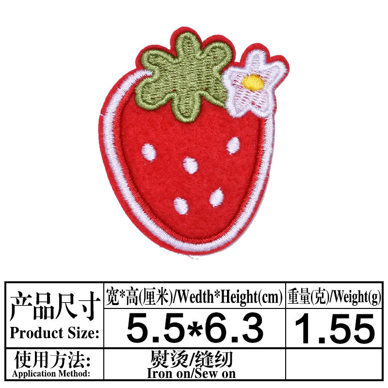 Wholesale Fruit flower  strawberry  pineapple embroidery patch
