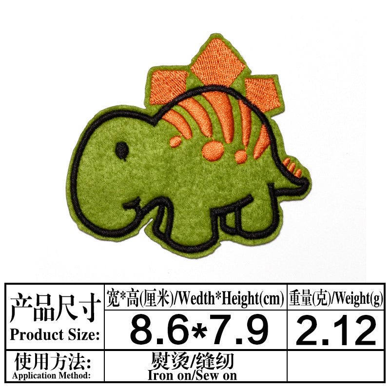 Wholesale Cartoon Dinosaur Embroidered Cloth Patches For Kids Clothing Cute Animal Sew On Decorative Fashion Accessory