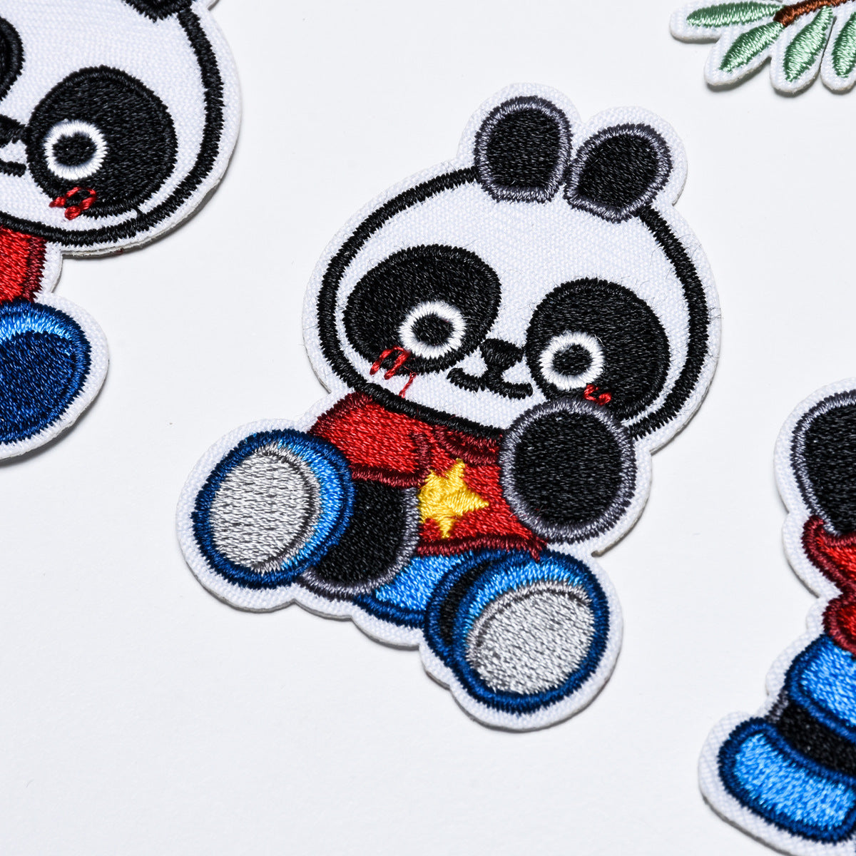 Wholesale Stylish Cute Panda Embroidered Self Adhesive Cloth Patch For Kids Clothing DIY Craft Decorative Accent