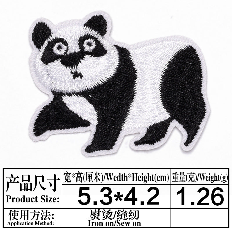Wholesale Stylish Cute Panda Embroidered Self Adhesive Cloth Patch For Kids Clothing DIY Craft Decorative Accent
